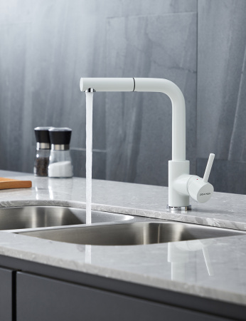 Смеситель для кухни Paulmark KASSEL Ka214311-WH на мойку белый